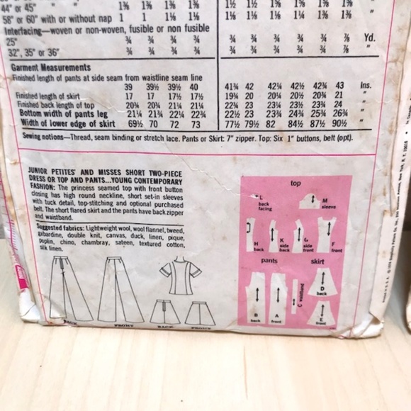 Simplicity Patterns # 6791 #7297 Vintage Fashion Design. 2 Pattern Sets. - Picture 5 of 8